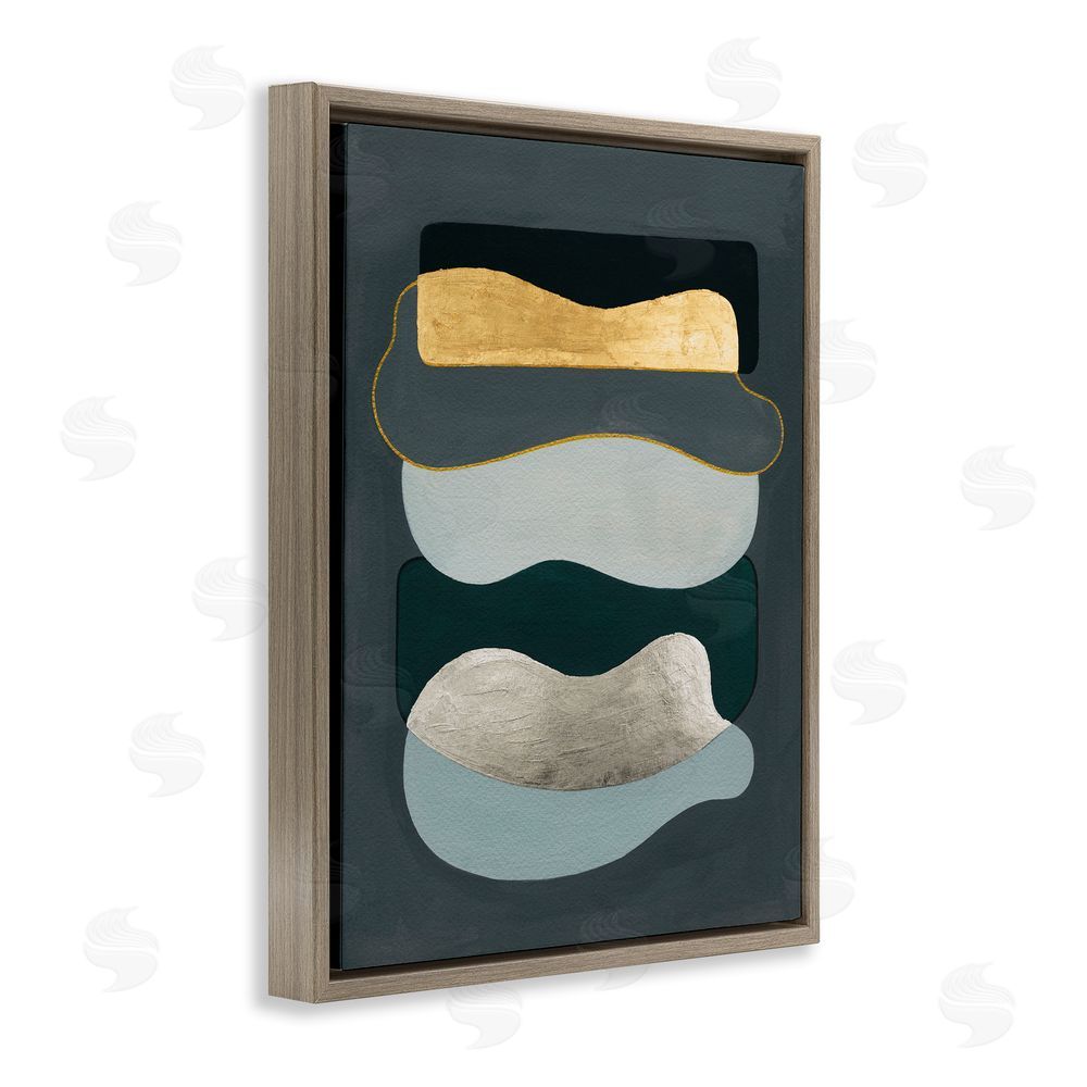 Grace Popp Dark & Glam Geometric Brown Floating Frame Canvas Wall Art Print