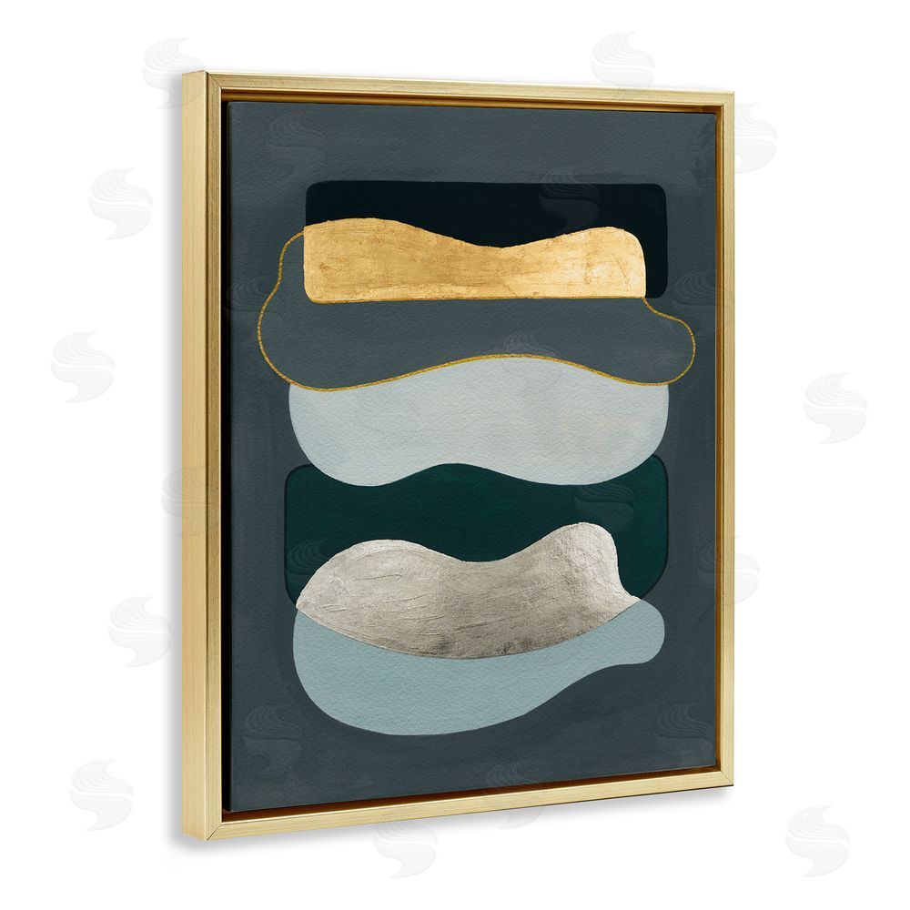 Grace Popp Dark & Glam Geometric Gold Floating Frame Canvas Wall Art Print