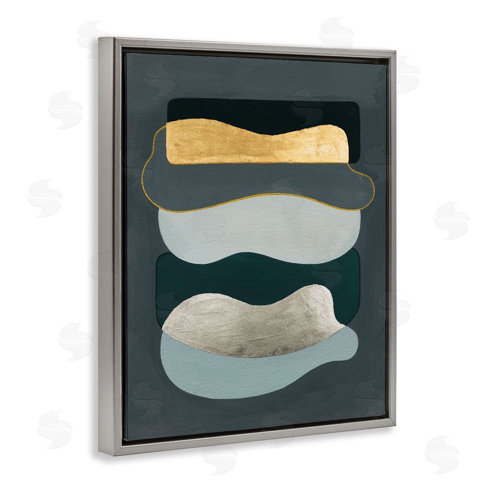 Grace Popp Dark & Glam Geometric Grey Floating Frame Canvas Wall Art Print