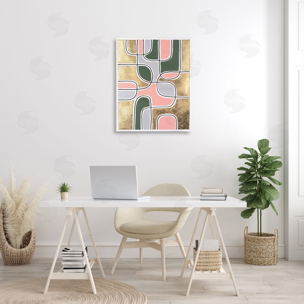 Michael Willett Retro Glam Geometric Canvas Wall Art Print in Room
