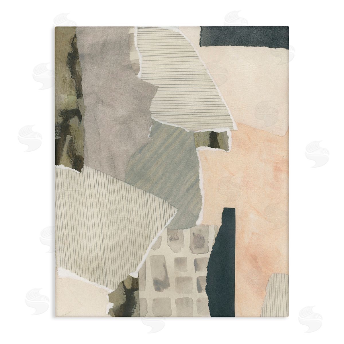 June Erica Vess Asymmetric Neutral Patterns Stretched Canvas Wall Art Print