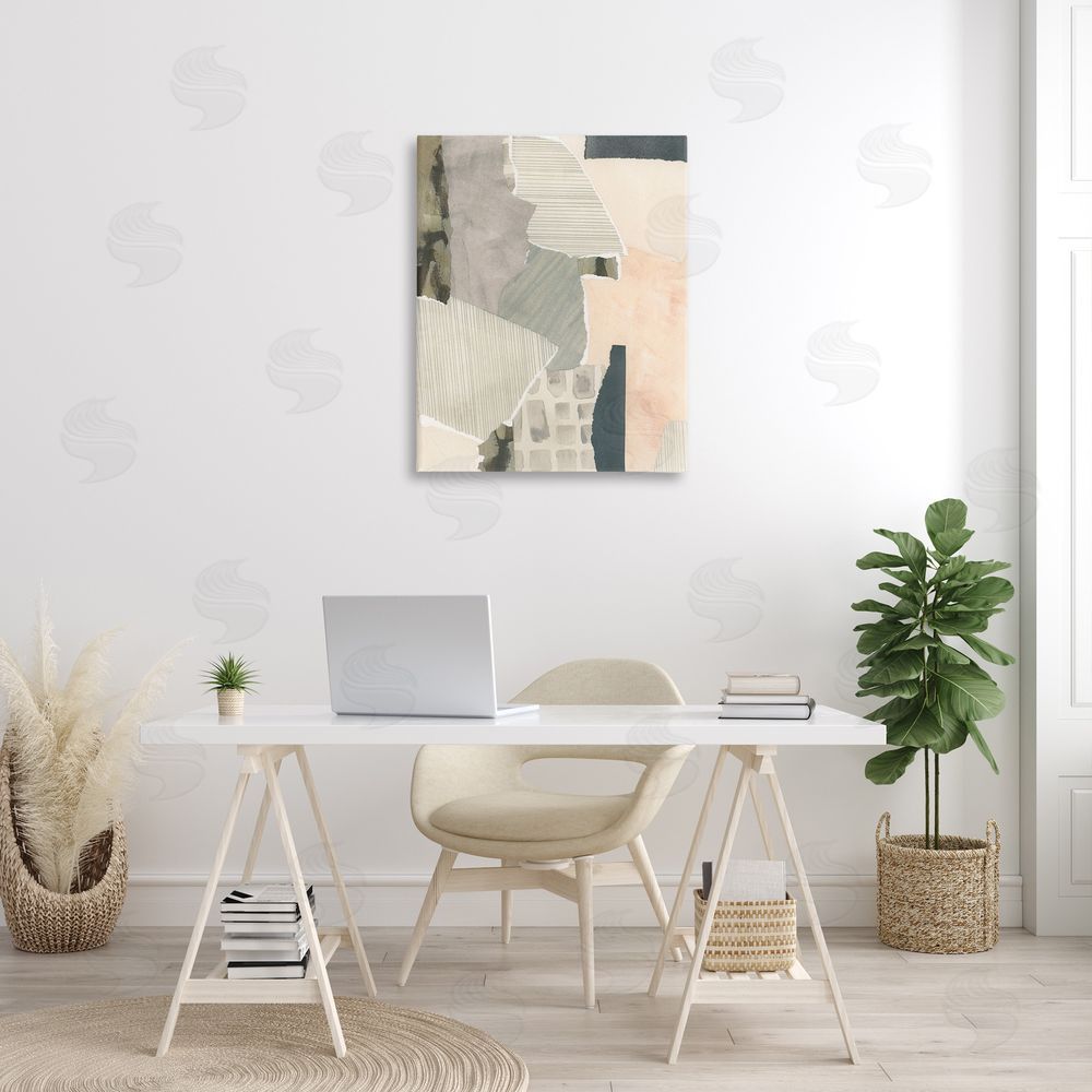 June Erica Vess Asymmetric Neutral Patterns Canvas Wall Art Print in Room