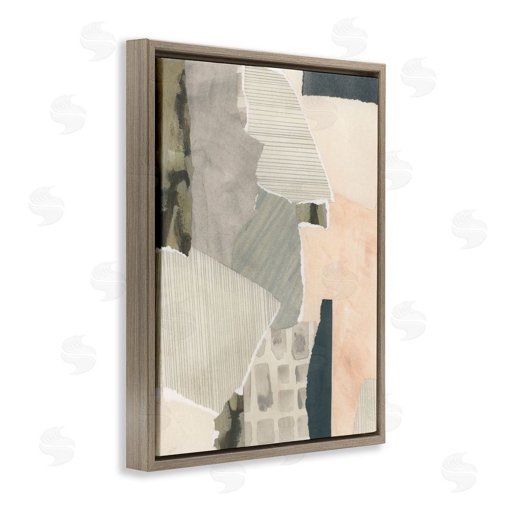 June Erica Vess Asymmetric Neutral Patterns Brown Floating Frame Canvas Wall Art Print