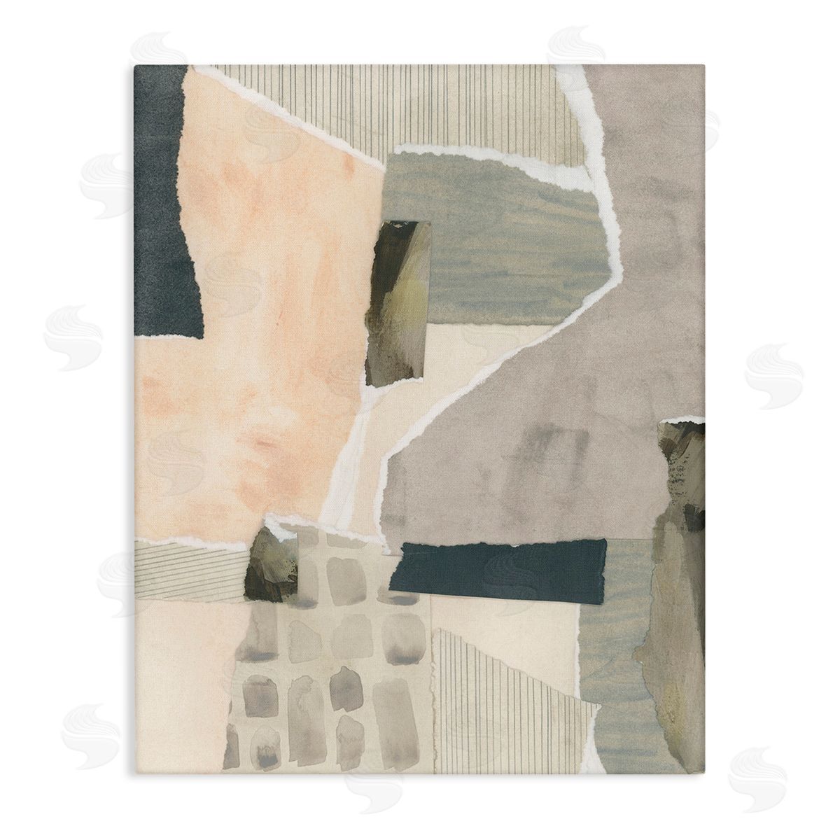 June Erica Vess Neutral Patterns Abstract Stretched Canvas Wall Art Print