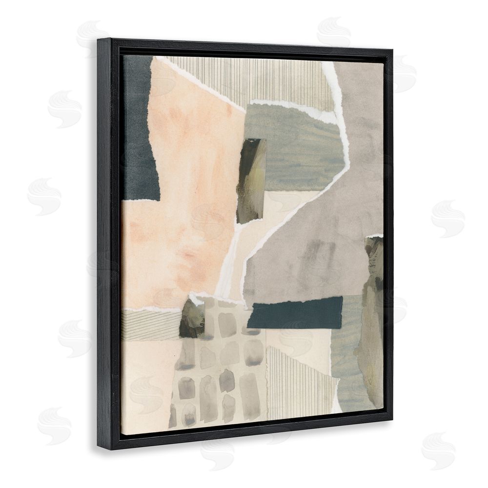 June Erica Vess Neutral Patterns Abstract Black Floating Frame Canvas Wall Art Print