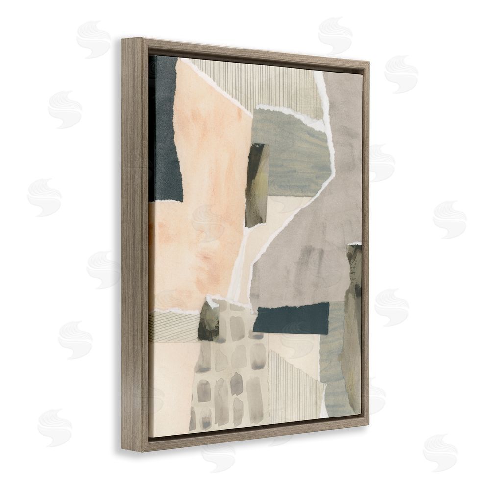 June Erica Vess Neutral Patterns Abstract Brown Floating Frame Canvas Wall Art Print