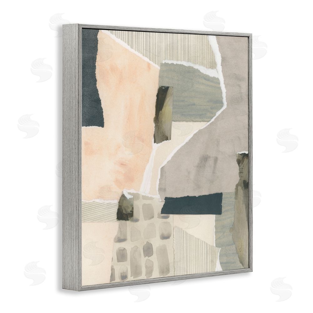 June Erica Vess Neutral Patterns Abstract Gray Framed Giclee Wall Art Print