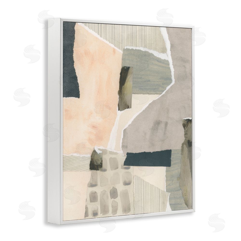 June Erica Vess Neutral Patterns Abstract White Framed Giclee Wall Art Print