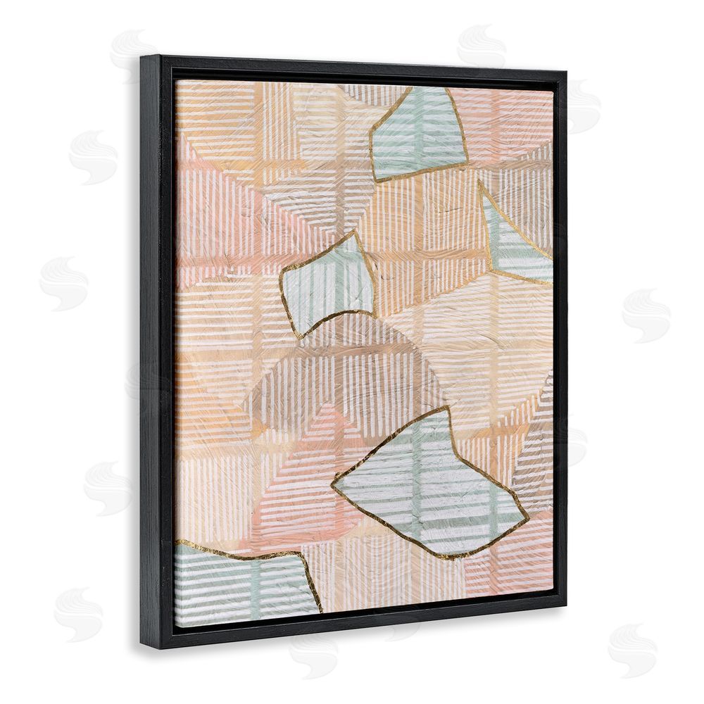 Vanna Lam Stripe Patterned Abstraction Black Floating Frame Canvas Wall Art Print