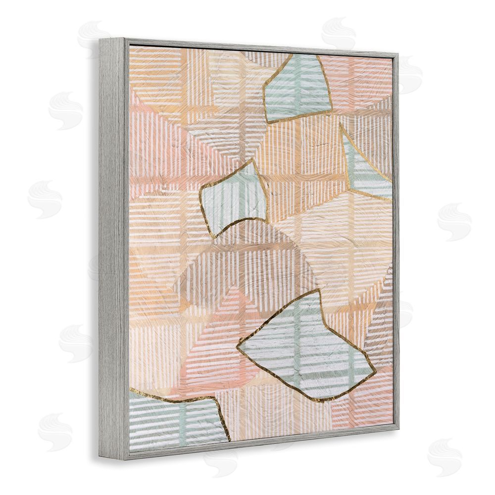 Vanna Lam Stripe Patterned Abstraction Gray Framed Giclee Wall Art Print