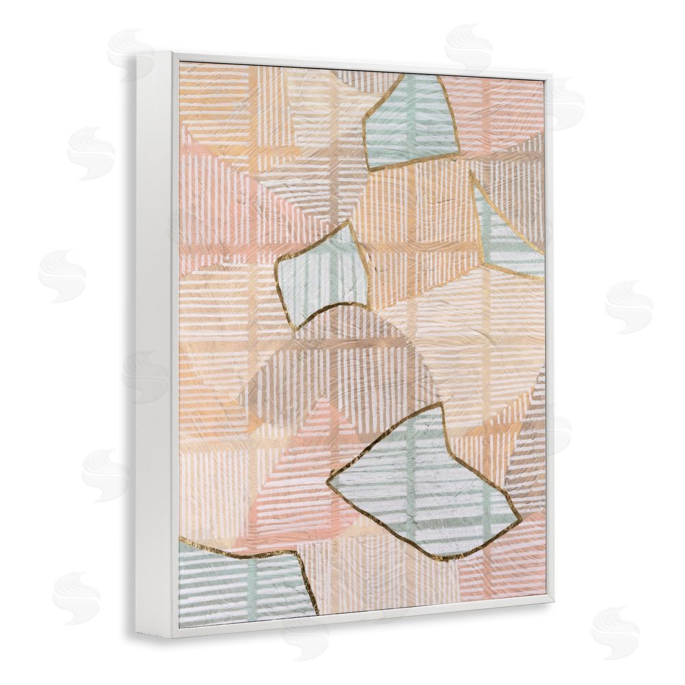 Vanna Lam Stripe Patterned Abstraction White Framed Giclee Wall Art Print