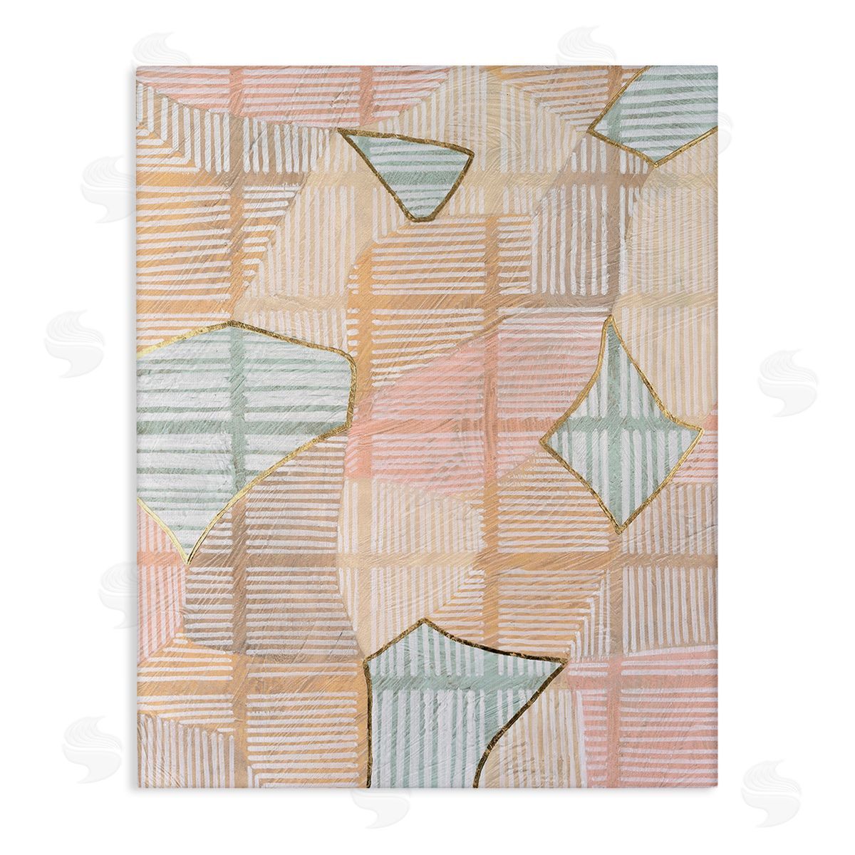 Vanna Lam Pastel Patterned Shapes Stretched Canvas Wall Art Print