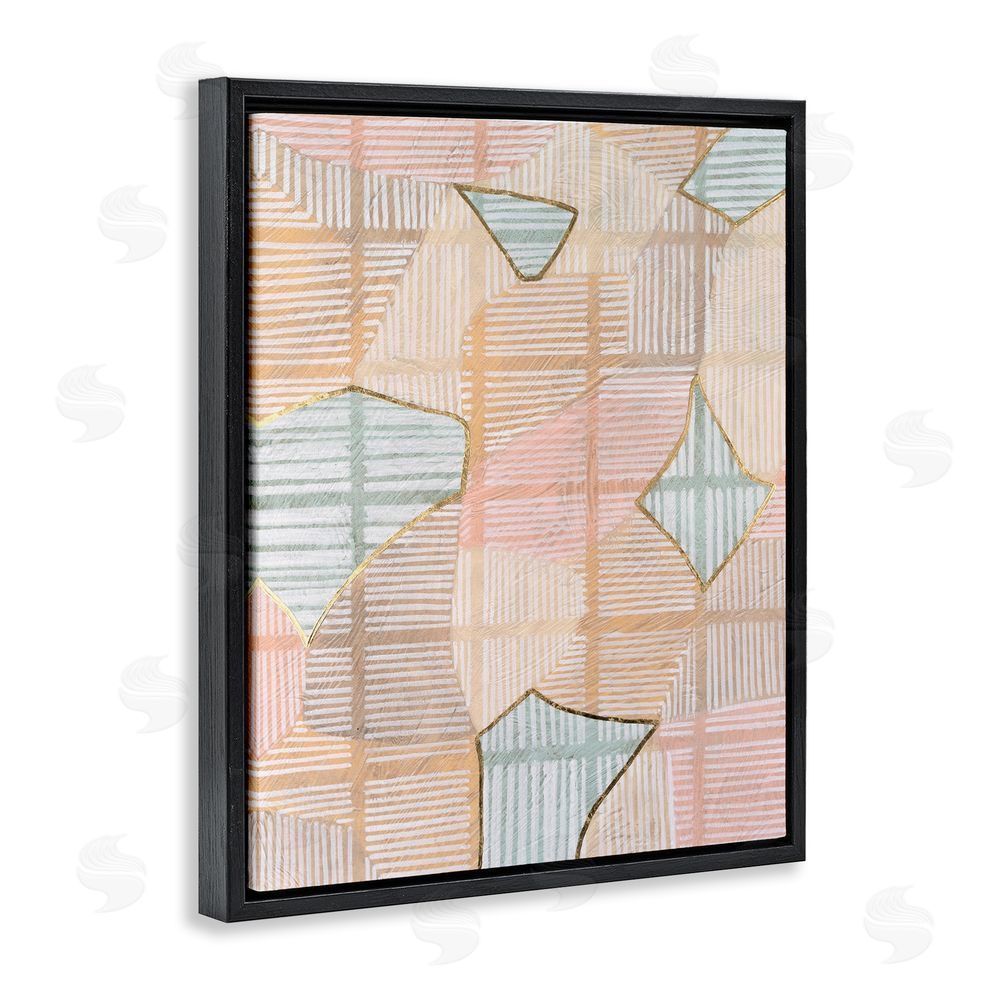 Vanna Lam Pastel Patterned Shapes Black Floating Frame Canvas Wall Art Print