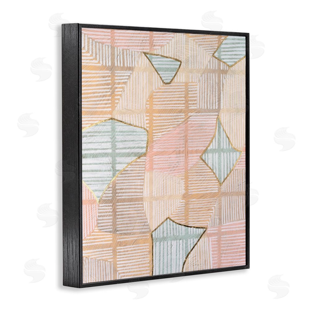 Vanna Lam Pastel Patterned Shapes Black Framed Giclee Wall Art Print
