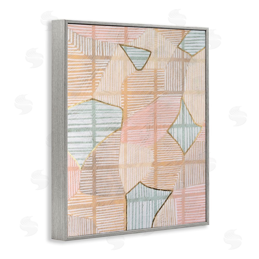 Vanna Lam Pastel Patterned Shapes Gray Framed Giclee Wall Art Print