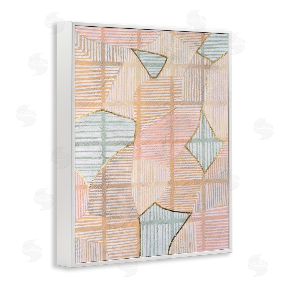 Vanna Lam Pastel Patterned Shapes White Framed Giclee Wall Art Print