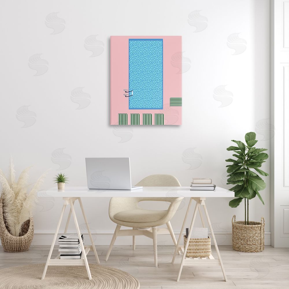 Regina Moore Abstract Summer Pool Canvas Wall Art Print in Room