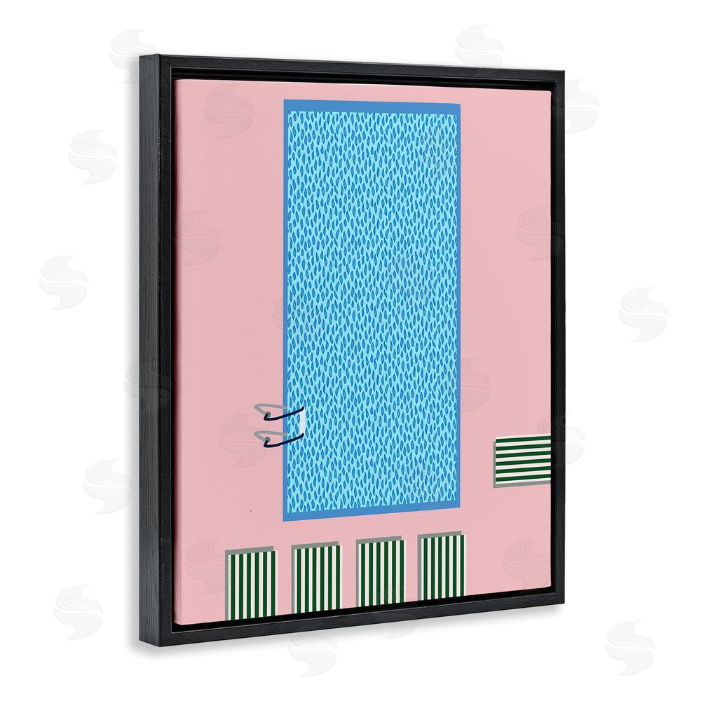Regina Moore Abstract Summer Pool Black Floating Frame Canvas Wall Art Print