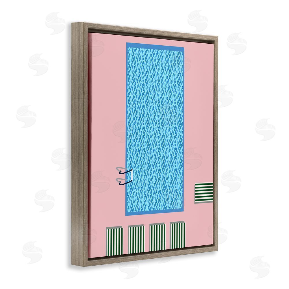 Regina Moore Abstract Summer Pool Brown Floating Frame Canvas Wall Art Print