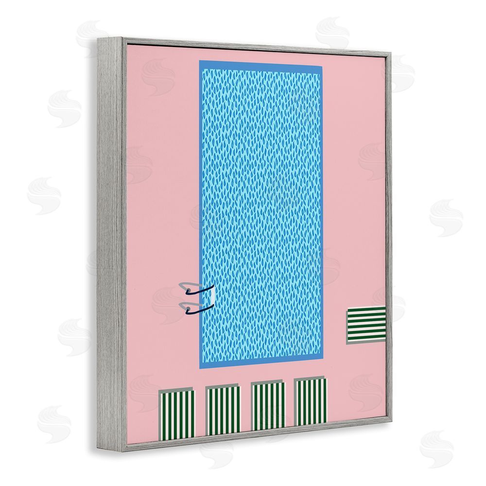 Regina Moore Abstract Summer Pool Gray Framed Giclee Wall Art Print