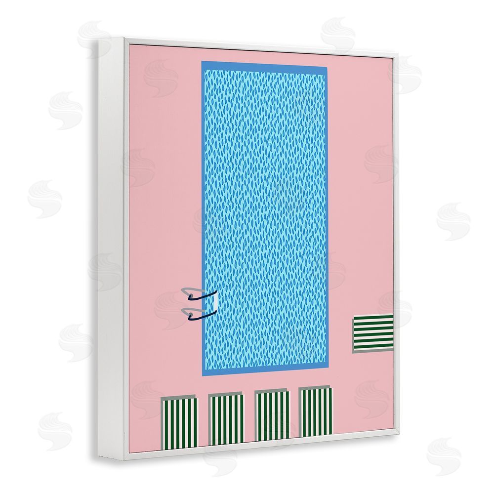 Regina Moore Abstract Summer Pool White Framed Giclee Wall Art Print