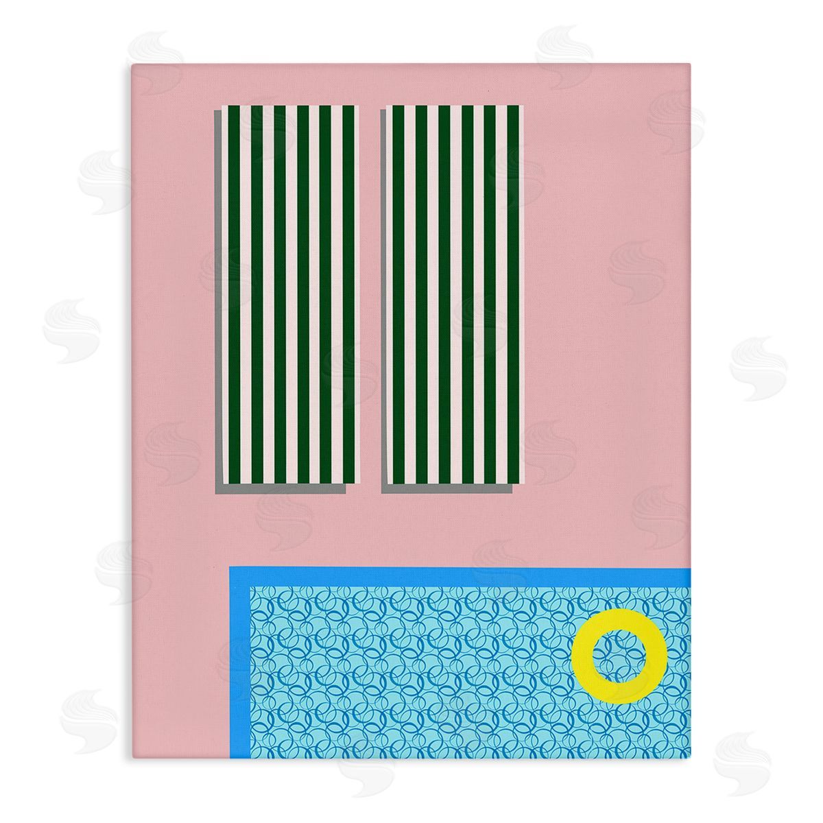 Regina Moore Geometric Summer Poolside Stretched Canvas Wall Art Print
