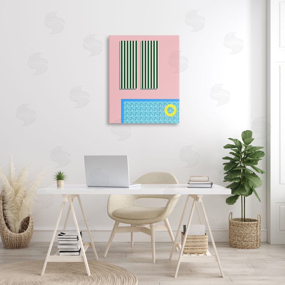 Regina Moore Geometric Summer Poolside Canvas Wall Art Print in Room