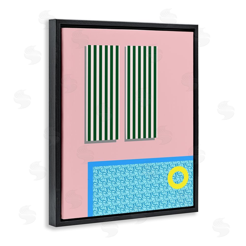 Regina Moore Geometric Summer Poolside Black Floating Frame Canvas Wall Art Print