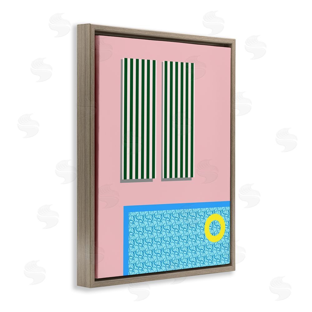 Regina Moore Geometric Summer Poolside Brown Floating Frame Canvas Wall Art Print