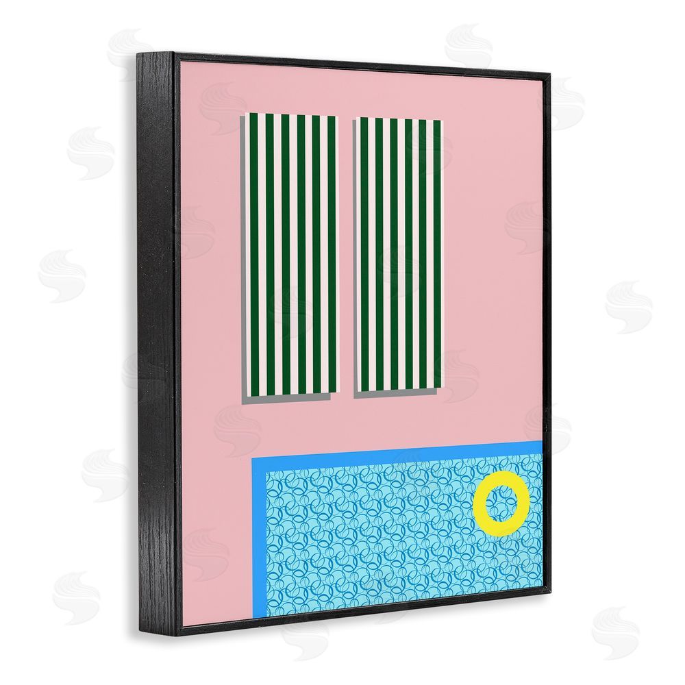 Regina Moore Geometric Summer Poolside Black Framed Giclee Wall Art Print