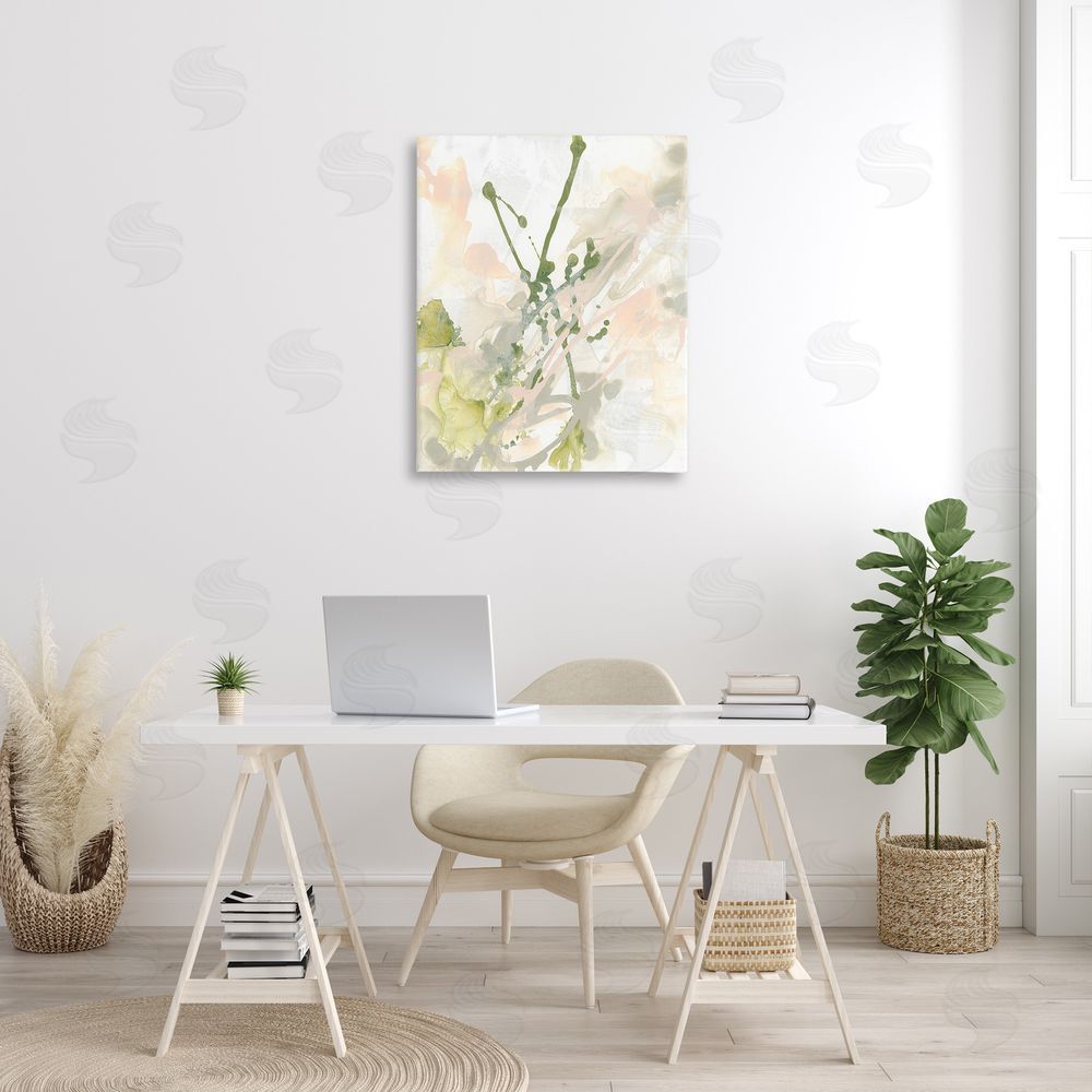 June Erica Vess Green Abstract Splatter Canvas Wall Art Print in Room
