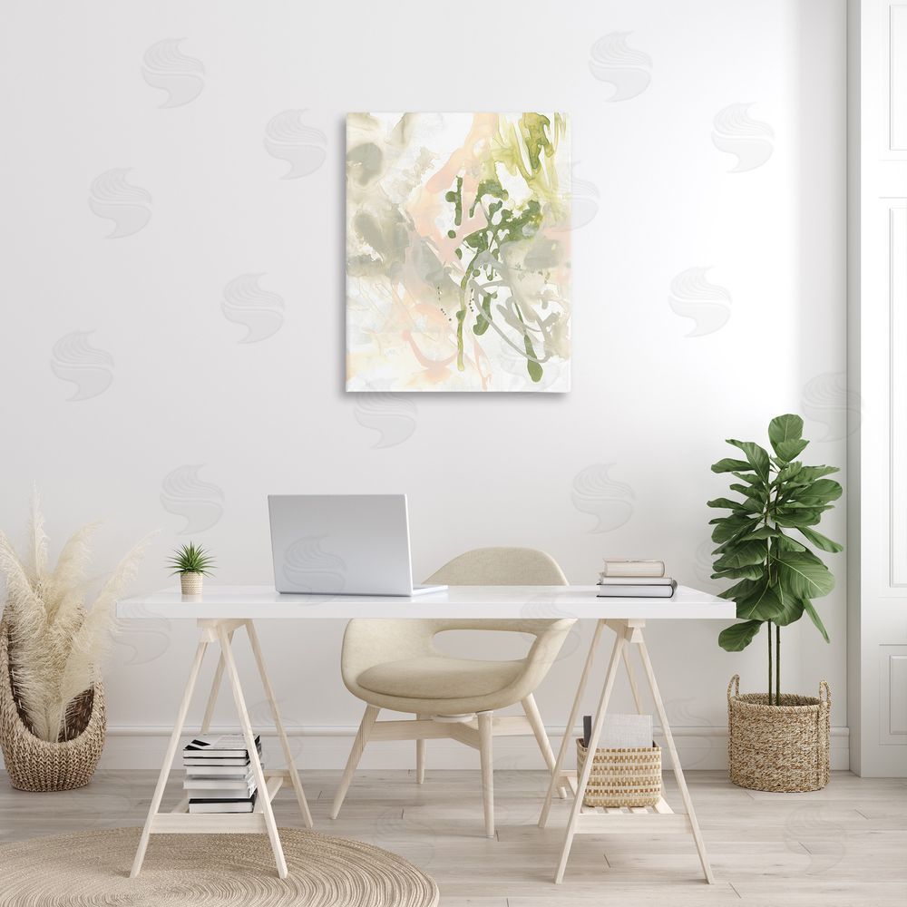 June Erica Vess Abstract Green & Beige Canvas Wall Art Print in Room