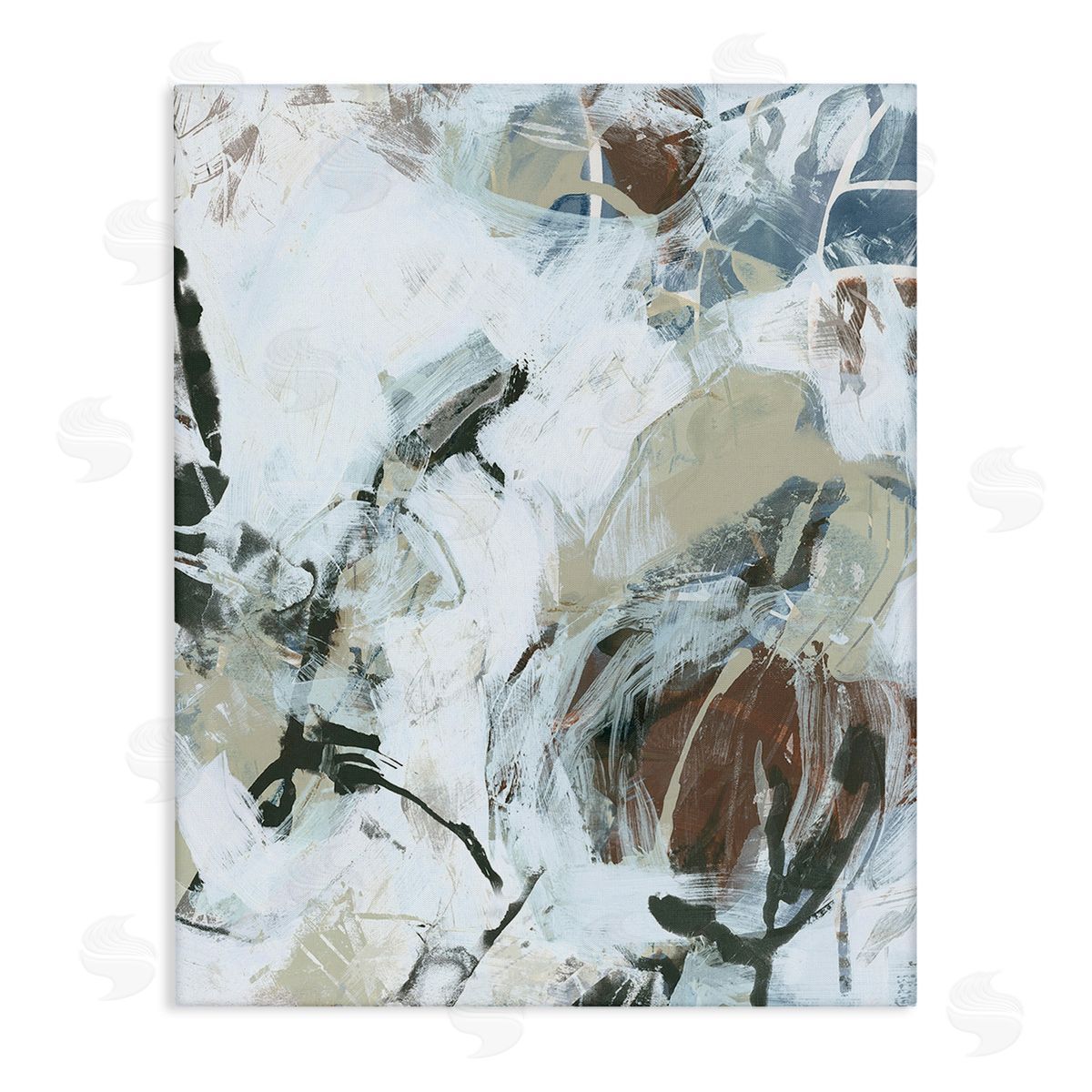 June Erica Vess Expressive Neutral Abstraction Stretched Canvas Wall Art Print