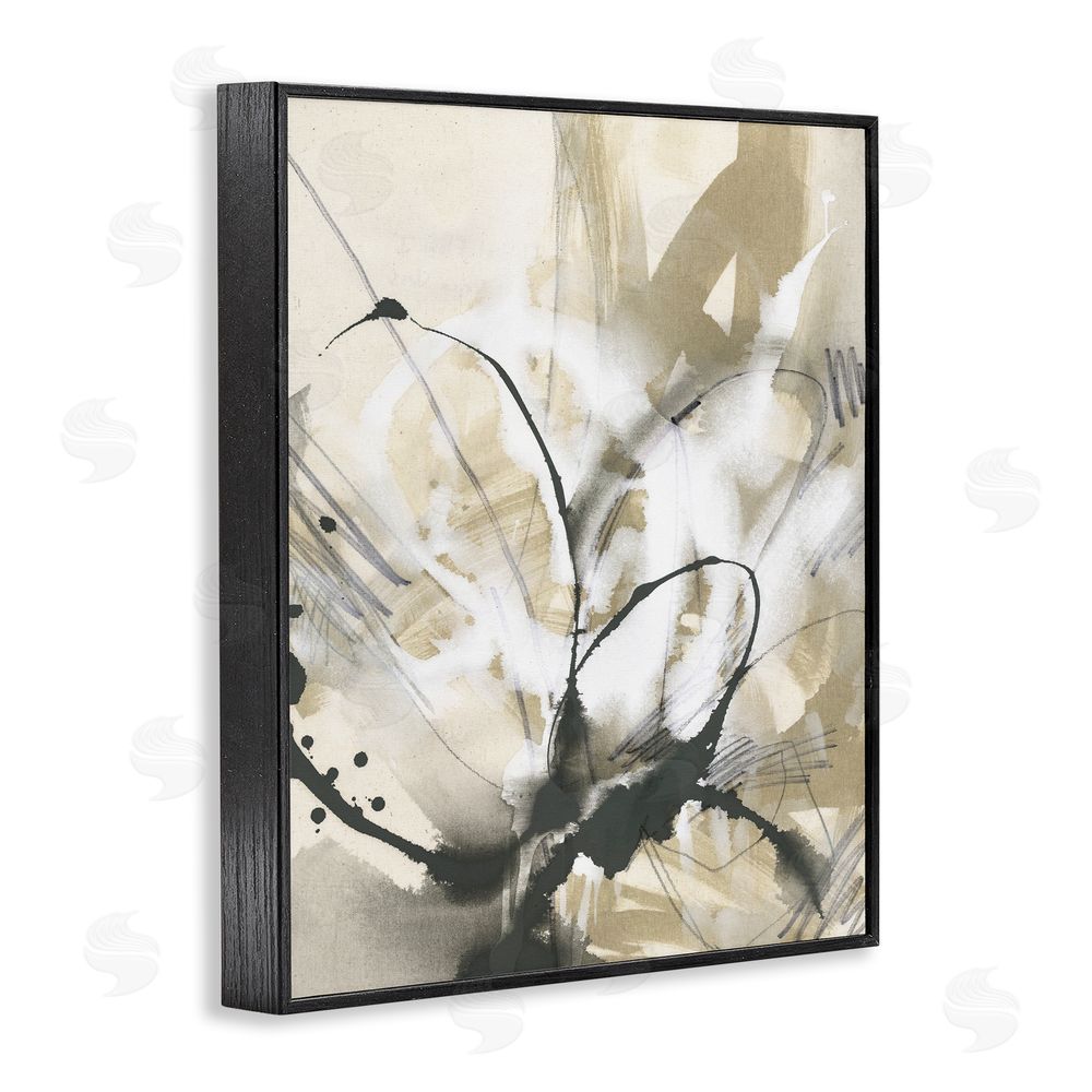 June Erica Vess Circular Complex Abstract Black Framed Giclee Wall Art Print