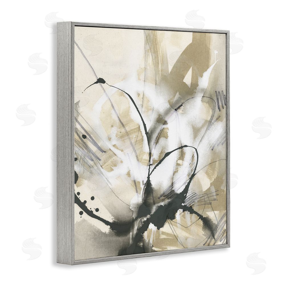 June Erica Vess Circular Complex Abstract Gray Framed Giclee Wall Art Print
