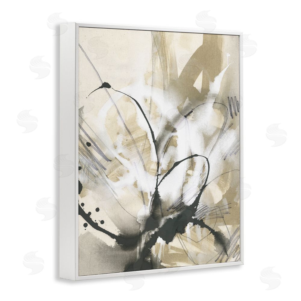June Erica Vess Circular Complex Abstract White Framed Giclee Wall Art Print