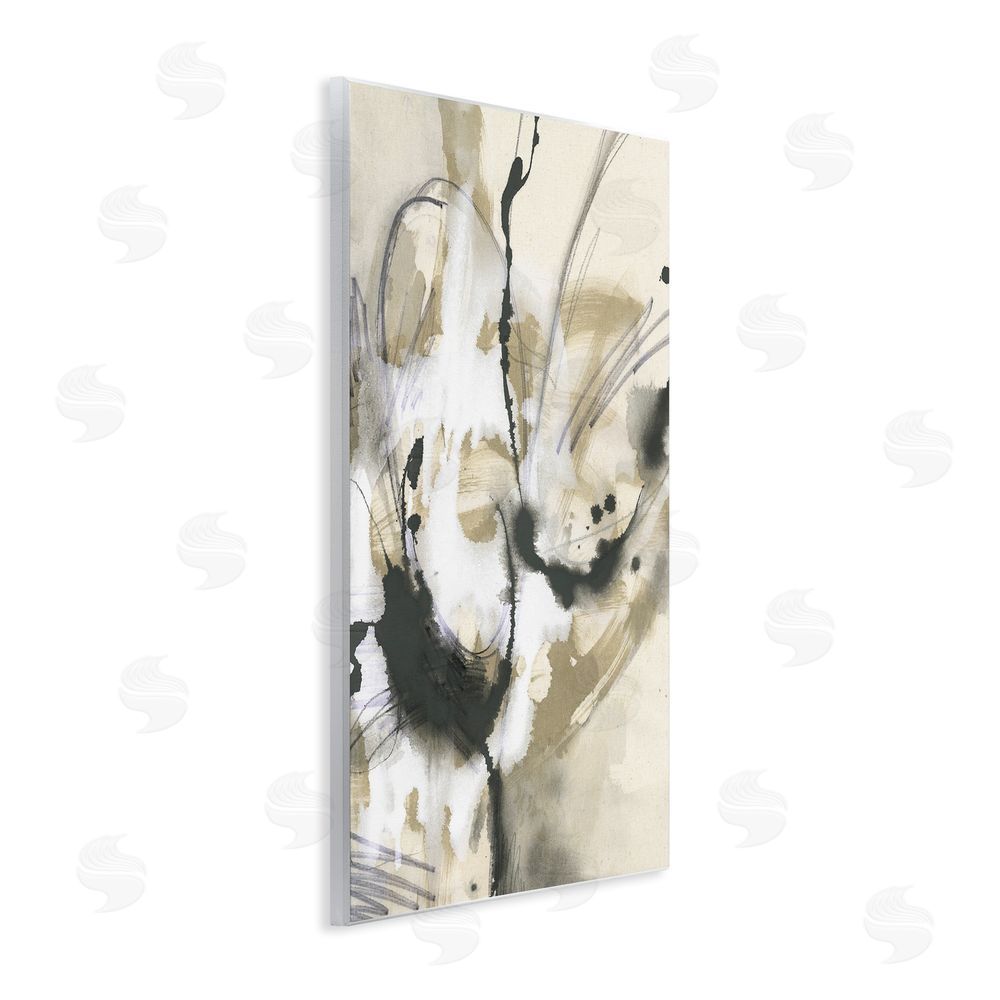 June Erica Vess Fluid Black & Beige Abstract Wall Plaque Art Print