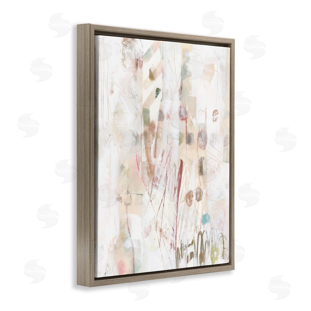 June Erica Vess Soft Neutral Pattern Brown Floating Frame Canvas Wall Art Print