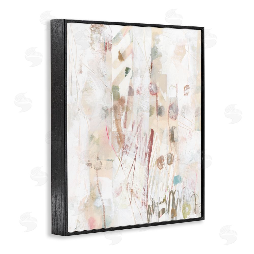 June Erica Vess Soft Neutral Pattern Black Framed Giclee Wall Art Print