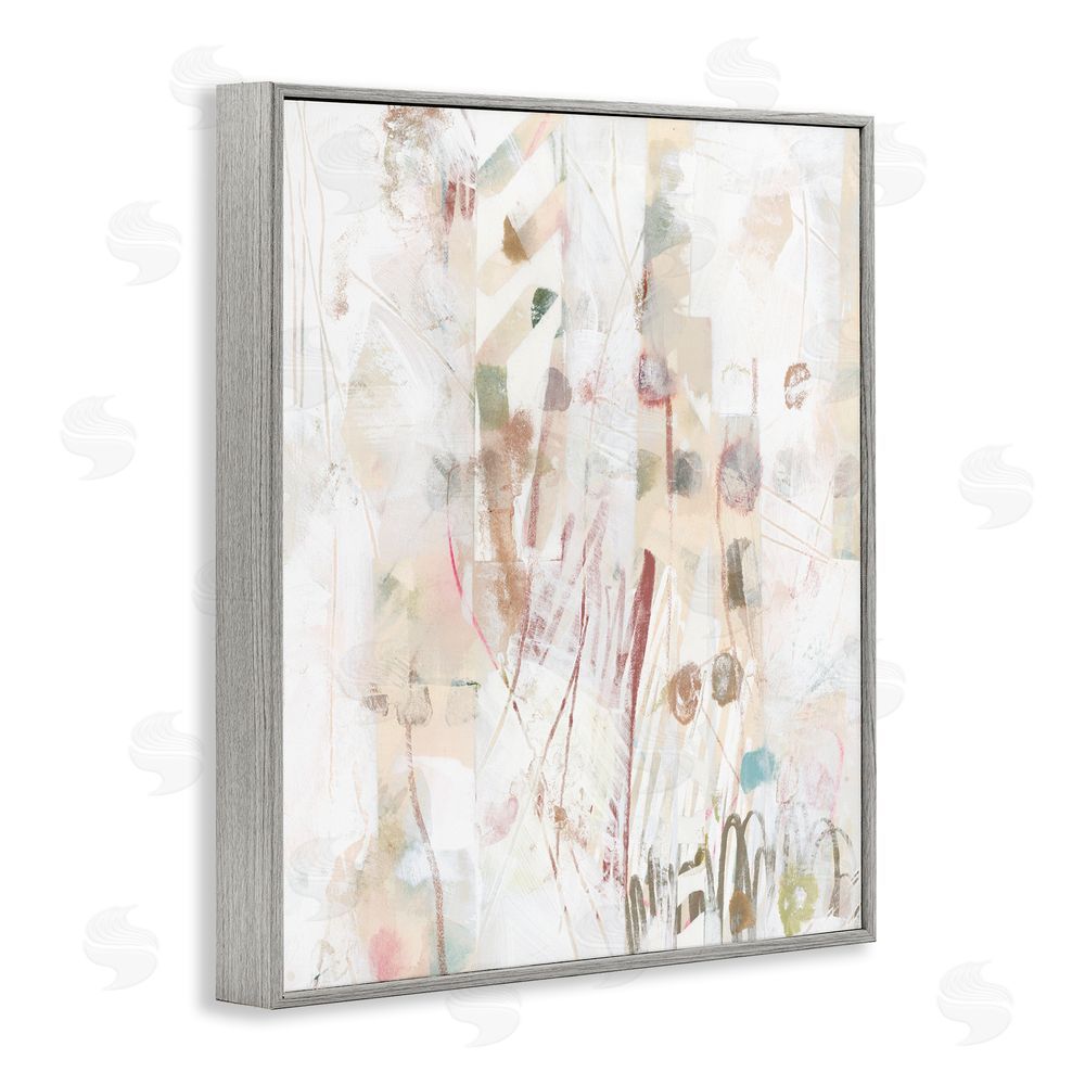 June Erica Vess Soft Neutral Pattern Gray Framed Giclee Wall Art Print