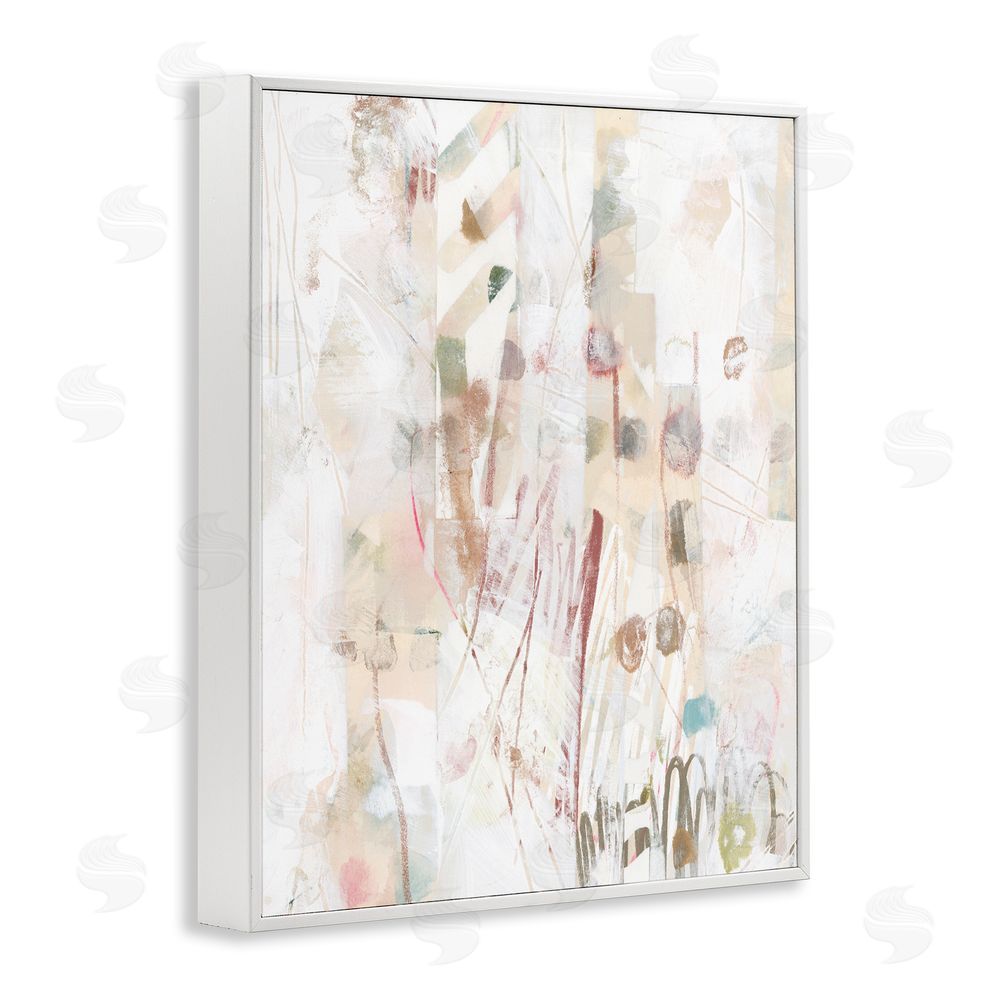 June Erica Vess Soft Neutral Pattern White Framed Giclee Wall Art Print