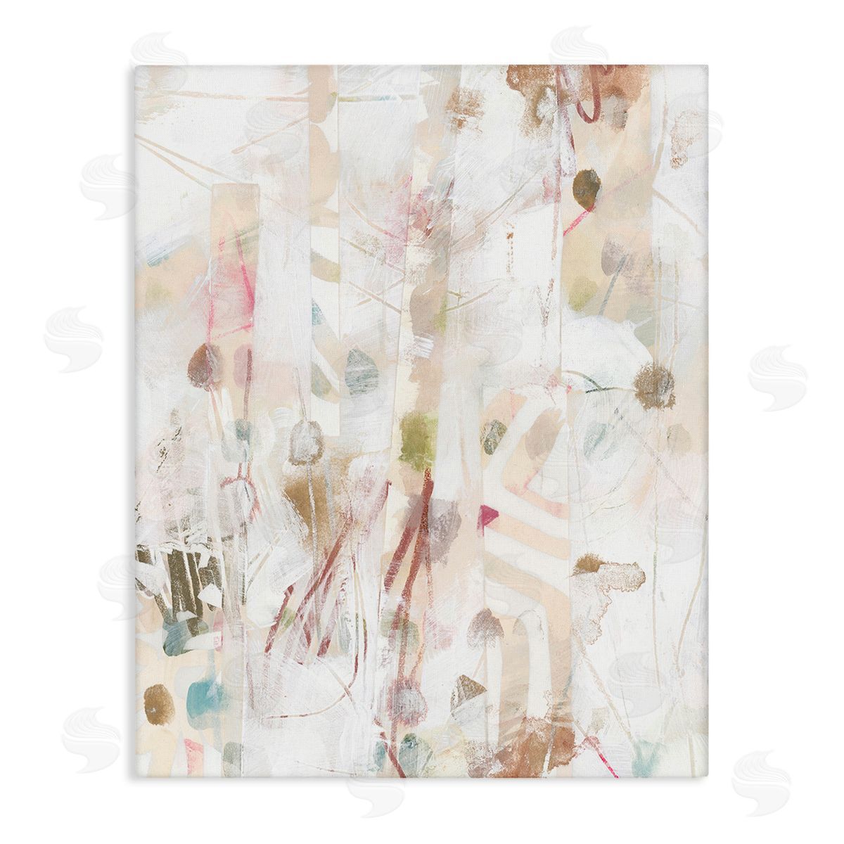 June Erica Vess Subtle Beige Pattern Stretched Canvas Wall Art Print