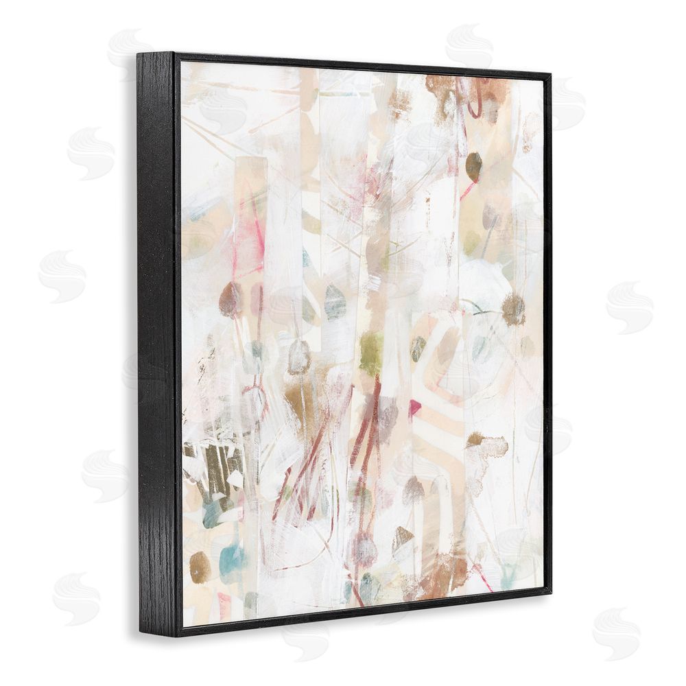 June Erica Vess Subtle Beige Pattern Black Framed Giclee Wall Art Print