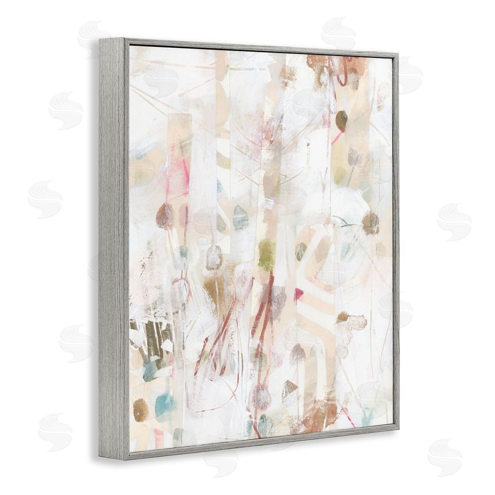 June Erica Vess Subtle Beige Pattern Gray Framed Giclee Wall Art Print