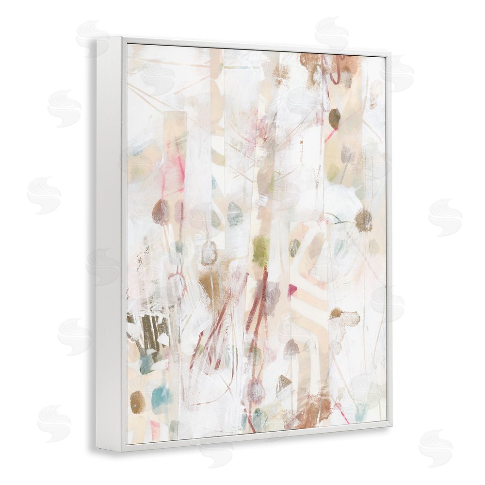 June Erica Vess Subtle Beige Pattern White Framed Giclee Wall Art Print