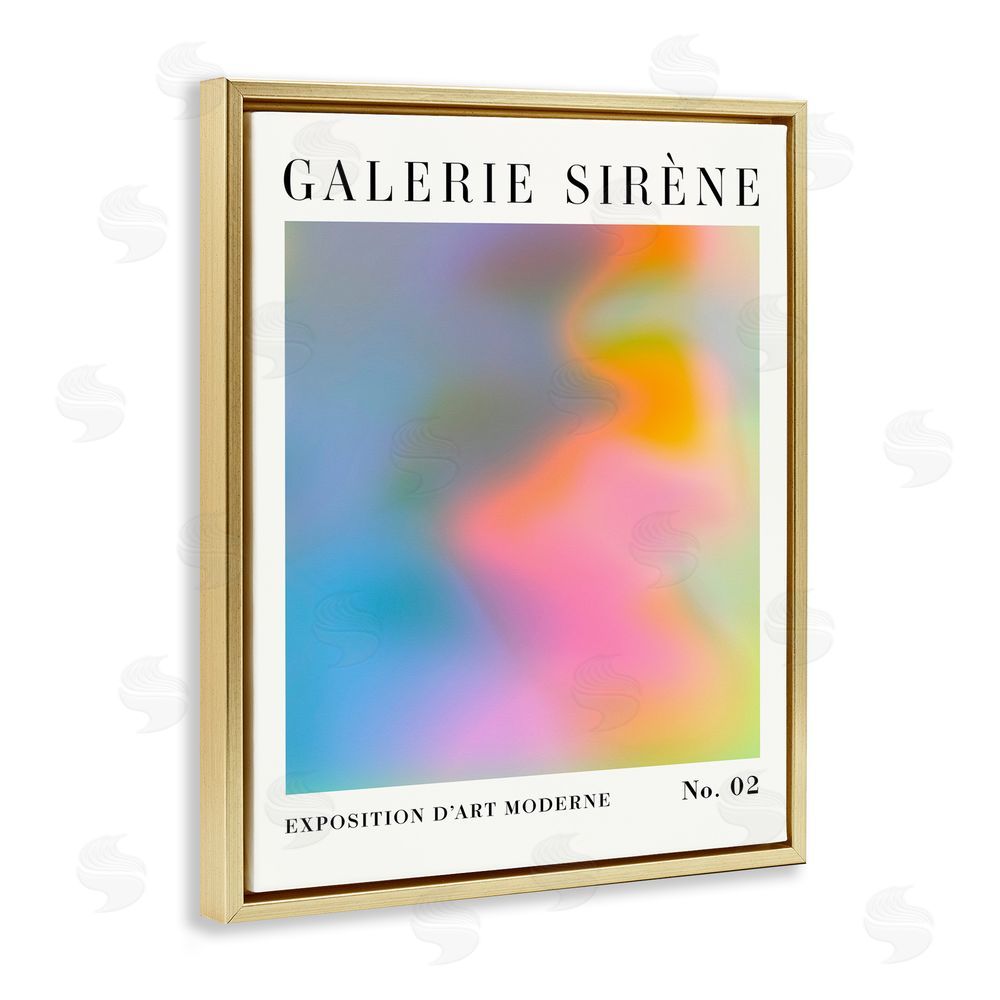 Victoria Barnes Swirled Patterned Hues Gold Floating Frame Canvas Wall Art Print