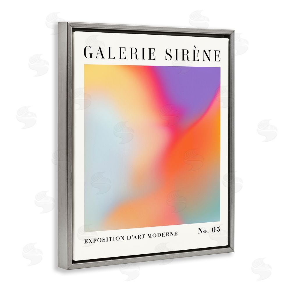 Victoria Barnes Vivid Light Flare Pattern Grey Floating Frame Canvas Wall Art Print