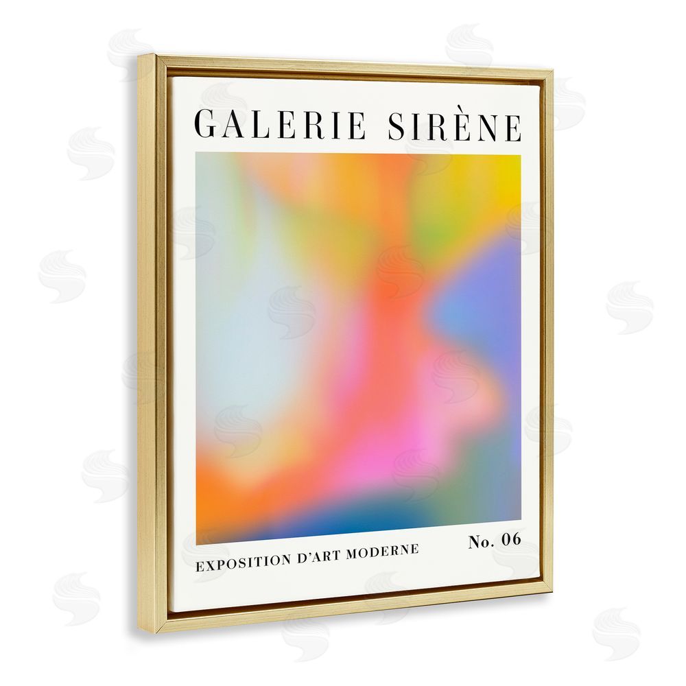 Victoria Barnes Abstract Aurora Pattern Gold Floating Frame Canvas Wall Art Print