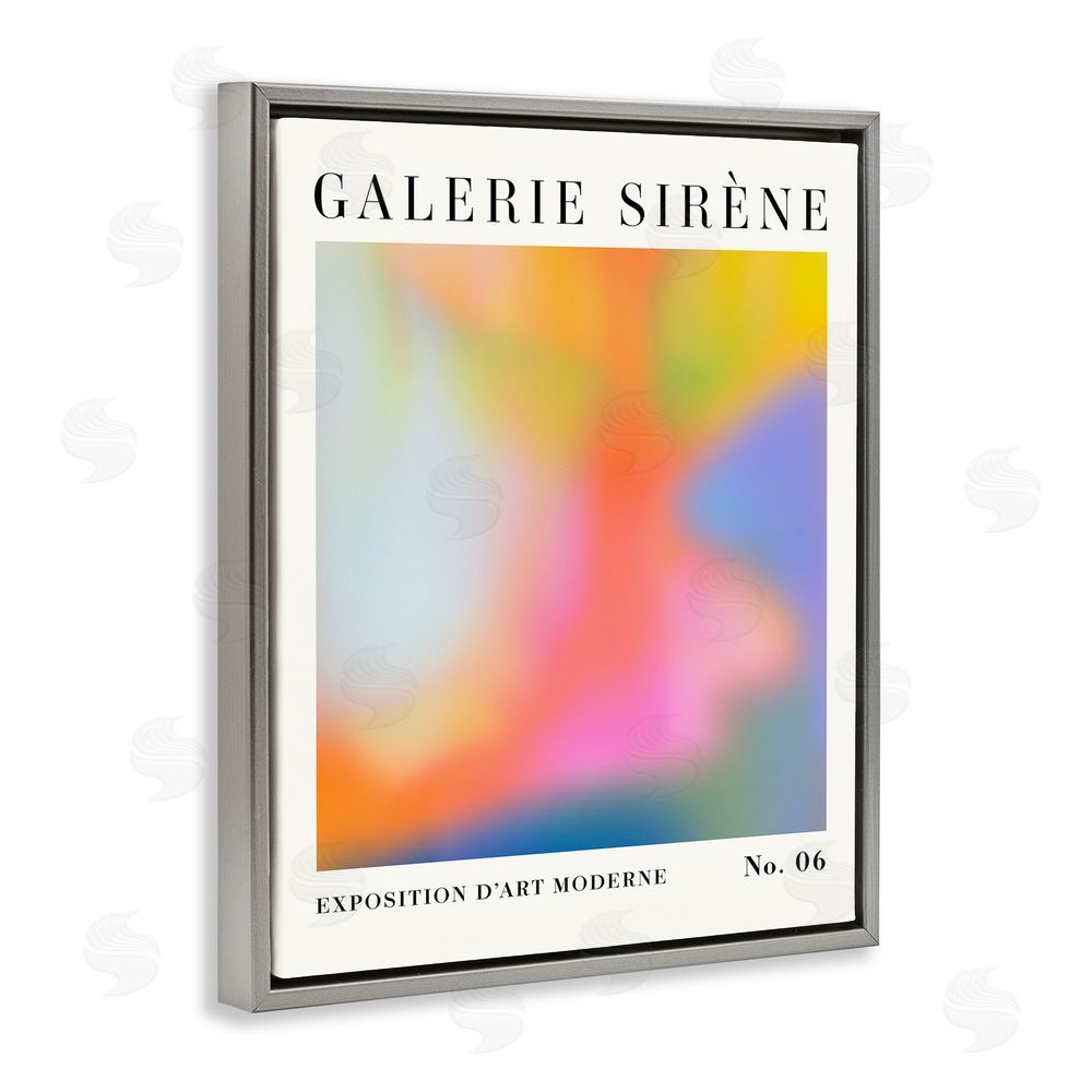 Victoria Barnes Abstract Aurora Pattern Grey Floating Frame Canvas Wall Art Print