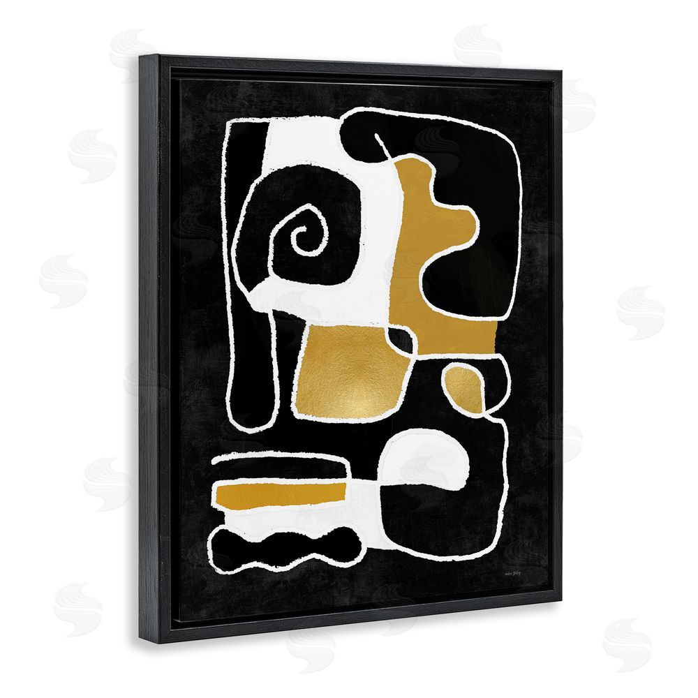 Amber Sterling Black & Glam Squiggles Black Floating Frame Canvas Wall Art Print